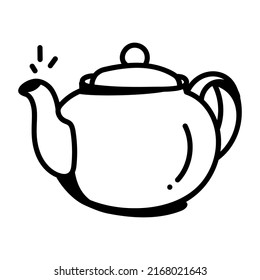 Un diseño de ícono de doodle para hervidor de té 

