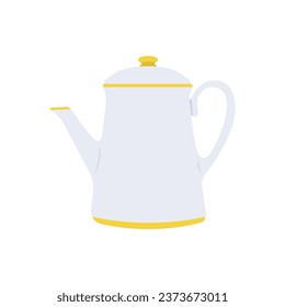 Tea Kettle Flat Illustration. Clean Icon Design Element on Isolated White Background
