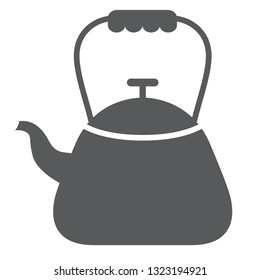 tea kettle flat simple illustration. Home and kitchen series. Tableware food and dishes.