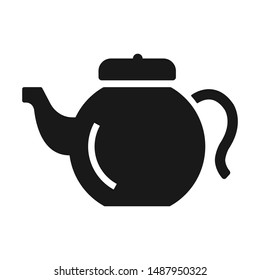 Tea kettle flat vector icon
