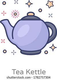 Icono de hervidor de té, plano de tetera 