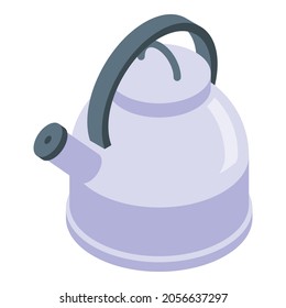 Tea kettle icon. Isometric of tea kettle vector icon for web design isolated on white background