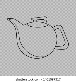 Tea kettle icon on transparent background.Vector