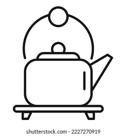 Tea kettle icon outline vector. Hot water. Morning herbal