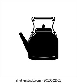 Icono de hervidor de té, olla de té, dispositivo de hervidor de agua caliente Ilustración de arte de vectores
