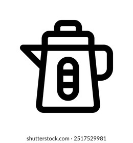 ícone da chaleira do chá. ícone da linha de vetor para o seu site, celular, apresentação e design de logotipo.
