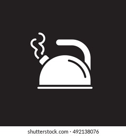 Tea Kettle icon vector, solid flat sign, pictogram isolated on black, logo illustration
