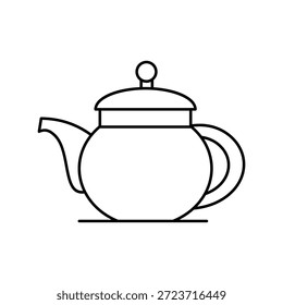 Icono de la caldera de té con el Vector de fondo blanco