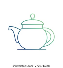 Icono de la caldera de té con el Vector de fondo blanco