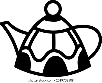 Tea kettle, illustration, vector on a white background.