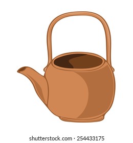 tea kettle isolated illustration on white background