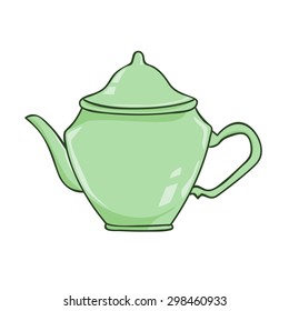tea kettle isolated illustration on white background