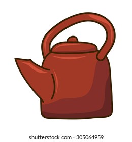 tea kettle isolated illustration on white background