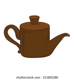 tea kettle isolated illustration on white background