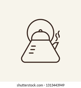 Tea kettle line icon. Hot teapot on white background. Food concept. Vector illustration can be used for food, drinking, cafe