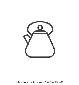 Icono de la línea de hervidor de té. signo de estilo lineal para concepto móvil y diseño web. Icono vectorial de contorno de orificio de té. Símbolo, ilustración del logotipo. Gráficos vectoriales