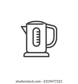 Tea Kettle line icon. linear style sign for mobile concept and web design. Electric kettle outline vector icon. Symbol, logo illustration. Vector graphics
