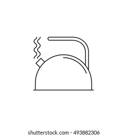 Tea Kettle line icon, outline vector sign, linear pictogram isolated on white. logo illustration