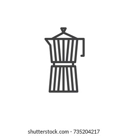 Tea kettle line icon, outline vector sign, linear style pictogram isolated on white. Symbol, logo illustration. Editable stroke