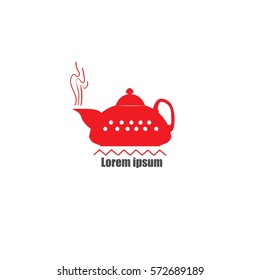  tea kettle red logo  icon