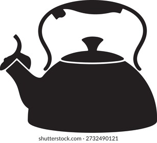 Tea kettle silhouette icon isolated on white background