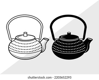 Tea Kettle SVG Printable Vector Illustration