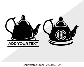 Tea Kettle SVG Printable Vector Illustration