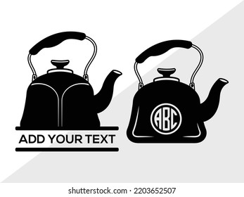Tea Kettle SVG Printable Vector Illustration