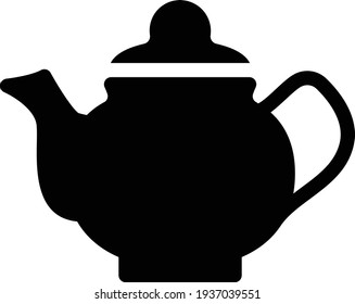 tea kettle vector glyph flat icon