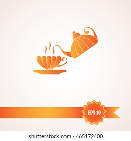  tea kettle vector icon.