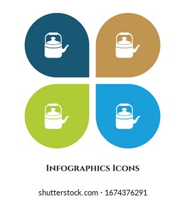 Tea Kettle Vector Illustration icon for all purpose. Isolated on 4 different backgrounds.