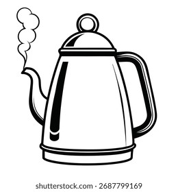 tetera de té Ilustración vectorial Fondo blanco