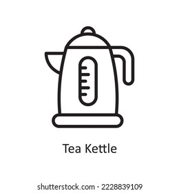 Tea Kettle Vector Outline Icon Design illustration. Housekeeping Symbol on White background EPS 10 File