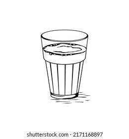 Tea also known chai, chaya vector Illustration Indian Street Food sketch