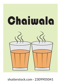 Tea also known chai, chaya vector Illustration Indian Street Food