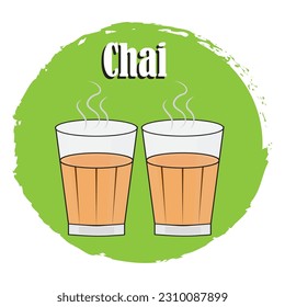 Tea also known chai, chaya vector Illustration Indian Street Food