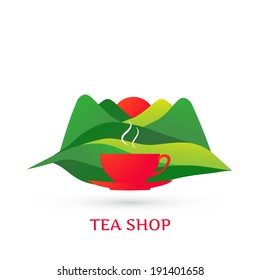 Tea label - vector illustration