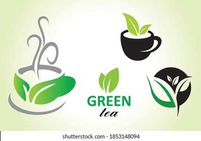 Tea, Leaf and Food Logo Design Template. These logo icons incorporate with abstract shape in the creative way.