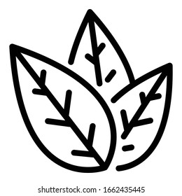 Tea leaf icon. Outline tea leaf vector icon for web design isolated on white background