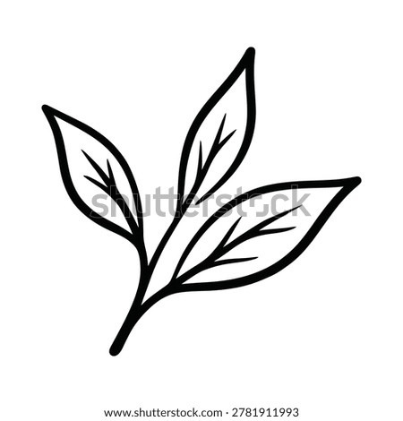 Tea leaf icon silhouette vector isolated illustration design