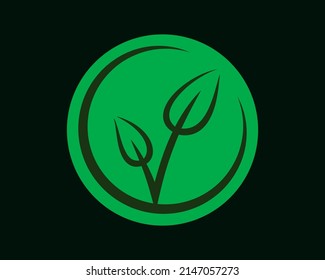 Tea leaf icon. Tea sprout. Organic, natural, vector product label. Natural, healthy food icon. Vegan food symbol. Vector illustration