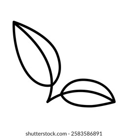 Tea leaf icon in thin line style