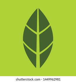 Tea leaf isolated on green background. Vector illustration
