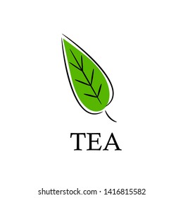 Tea leaf isolated on white background. Vector illustration.