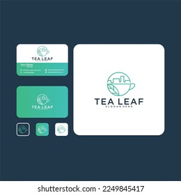 tea leaf logo design template