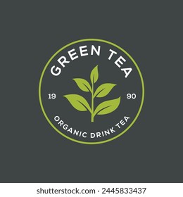 Tea leaf logo design template. Tea shop icon, tea store, packaging product.