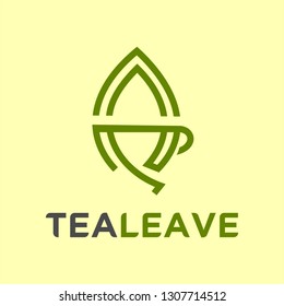 tea leaf logo inspiration . tea logo design . leaf logo design . logo template