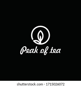 Tea leaf logo line design vector
