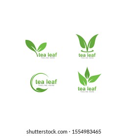 tea leaf logo vector icon illustration design 