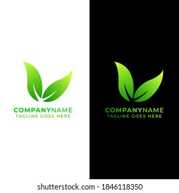 Tea Leaf Nature Logo Identity Brand Company. Leaf Logo Gradient Design Vector for Food and Herbal Business. Simple Icon Ecology Gradient for Branding Business